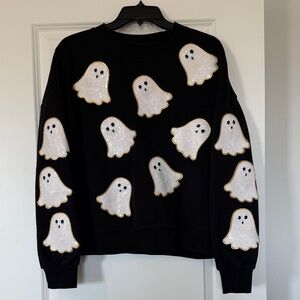 Kirkland’s Black Sweatshirt with Sequin Ghosts